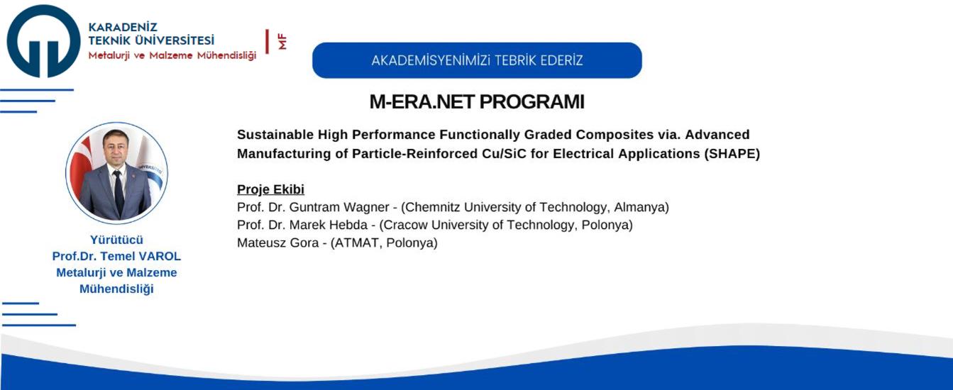 Akademisyenimize M-ERA.NET Programı Proje Desteği