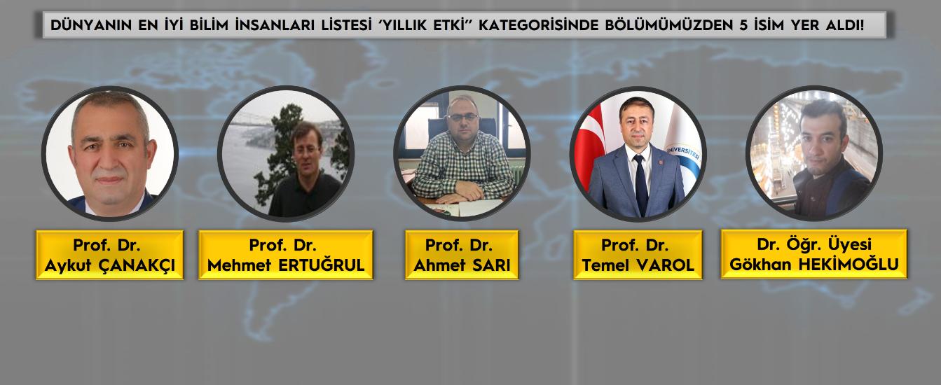 Öğretim Üyelerimiz Yıllık Etki Kapsamında Dünyanın En İyi %2 Bilim İnsanı Listesinde Yer Aldı!