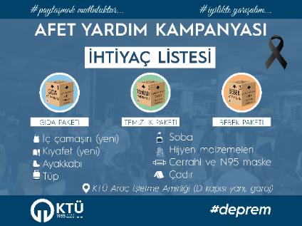 Deprem Bölgesine Yardım Kampanyası Devam Ediyor